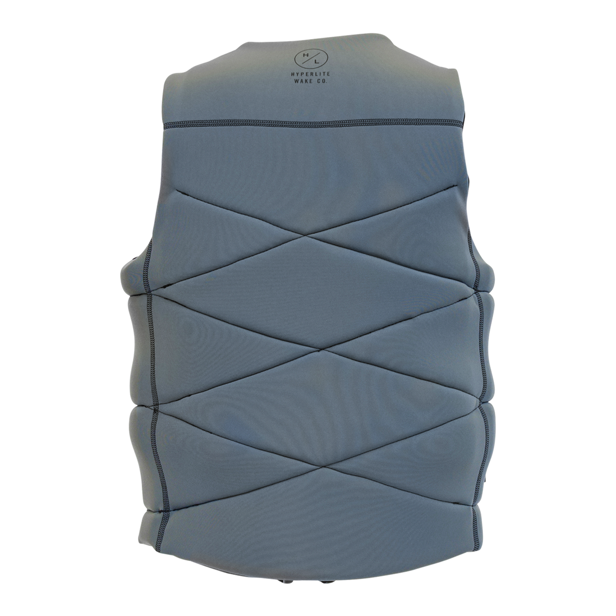 Gray quilted VERT JACKET with geometric back pattern.