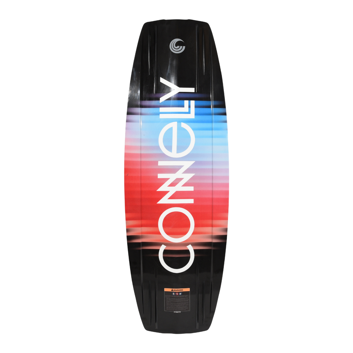 Bottom view of the Reverb wakeboard with bold white Connelly logo on gradient design.
