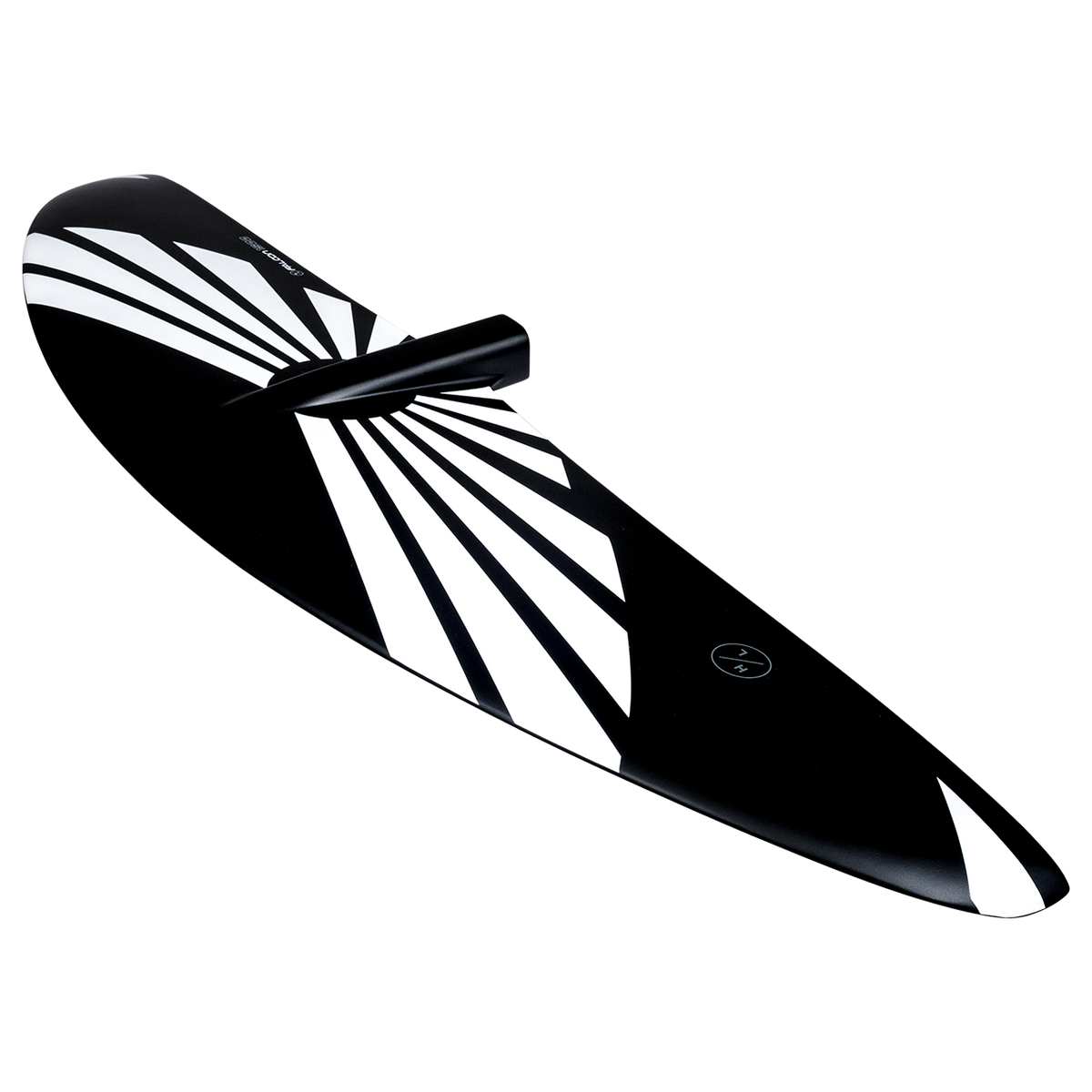 Black & white Starship board with stripes, featuring EVA Traction Pad.