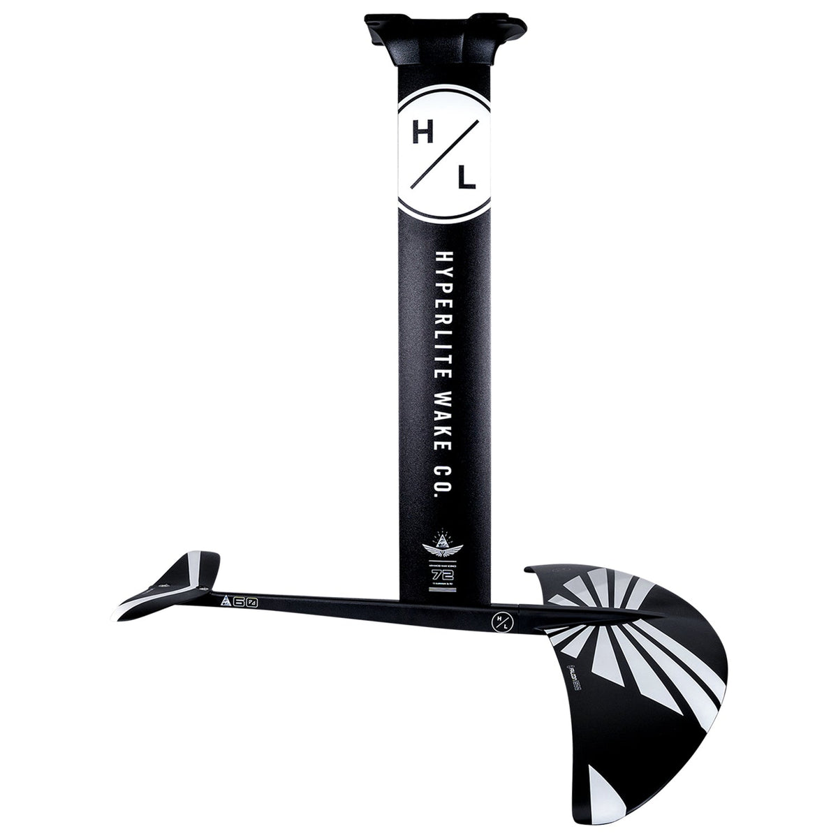 Hyperlite Wake Co. Falcon Foil Kit with black & white fiberglass wing construction.