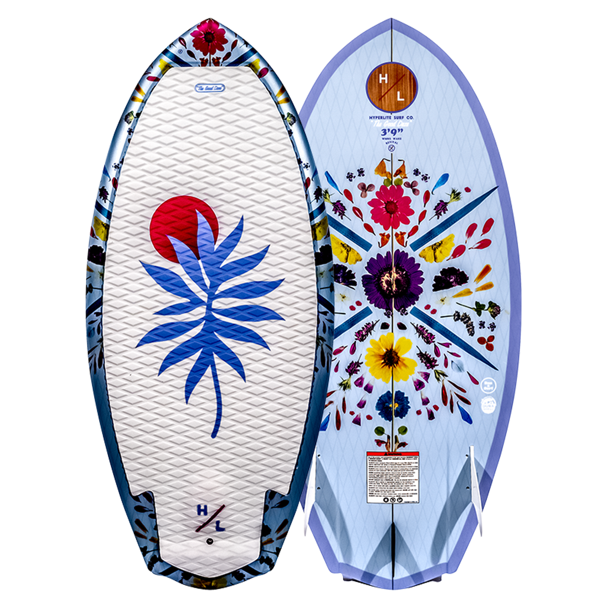 Good Daze wakeboard feature floral designs and DuraShell Construction for wakesurfers.
