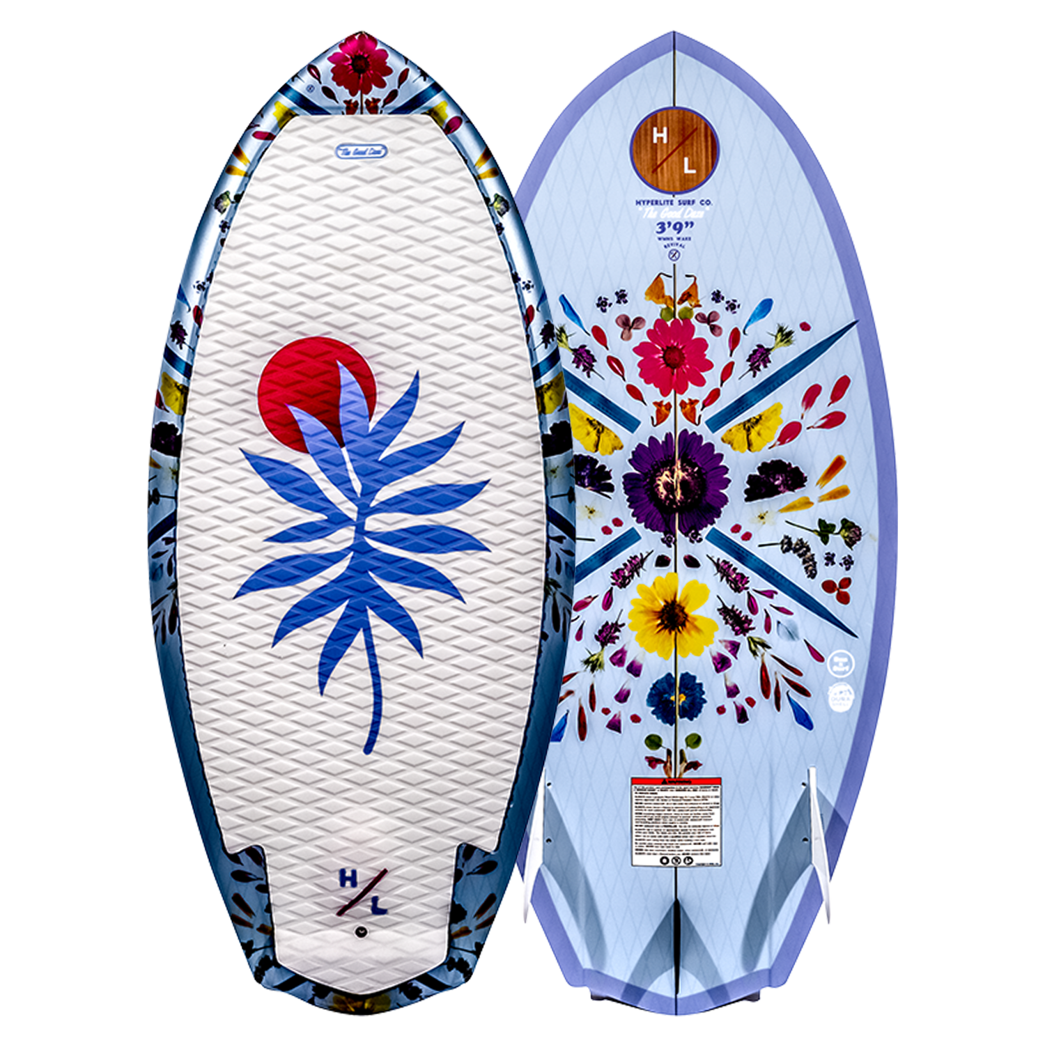 Good Daze wakeboard feature floral designs and DuraShell Construction for wakesurfers.