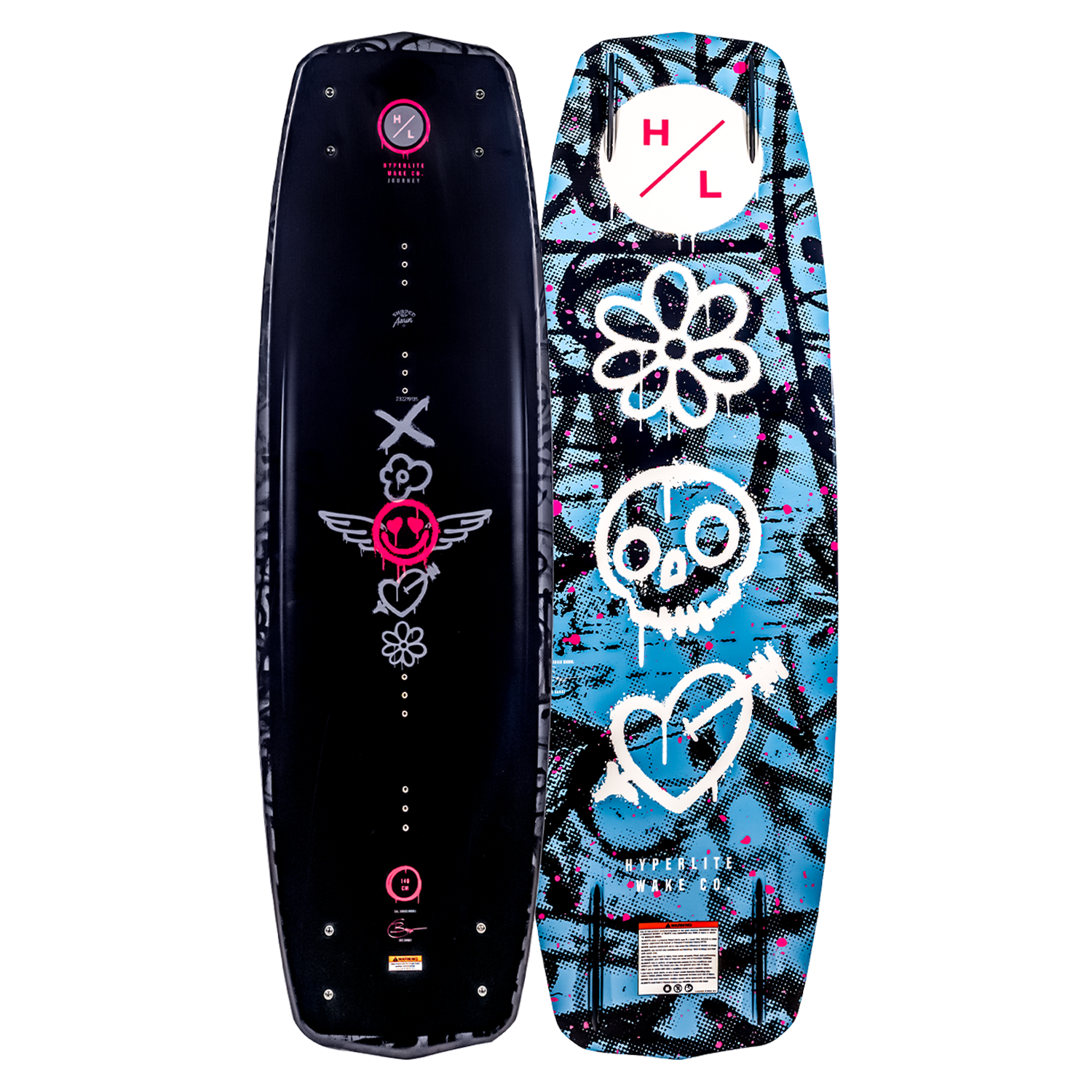 Journey wakeboard decks feature graffiti-style designs and a 3-Stage Rocker.