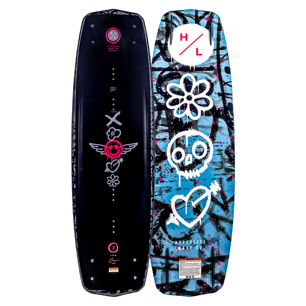 Journey wakeboard decks feature graffiti-style designs and a 3-Stage Rocker.