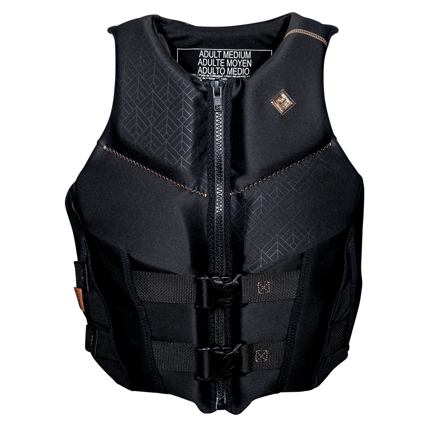 Womens Domain Vest: US Coast Guard approved, front zipper, double buckle straps.