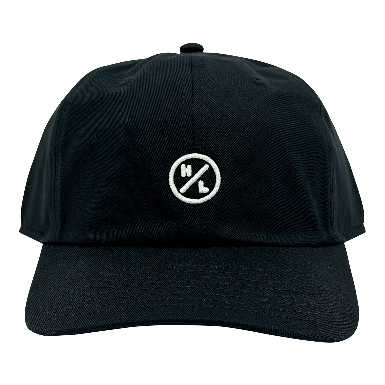 Front view of the Lo-Rise Hat with white circle logo centered on the crown.