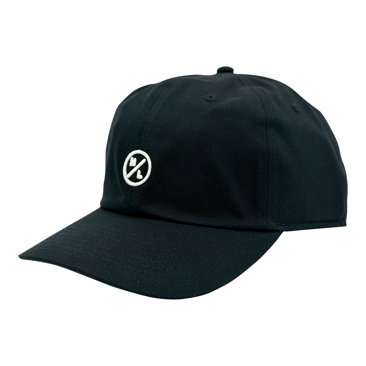 Angled front view of the Lo-Rise Hat showing the white circle logo on the crown.