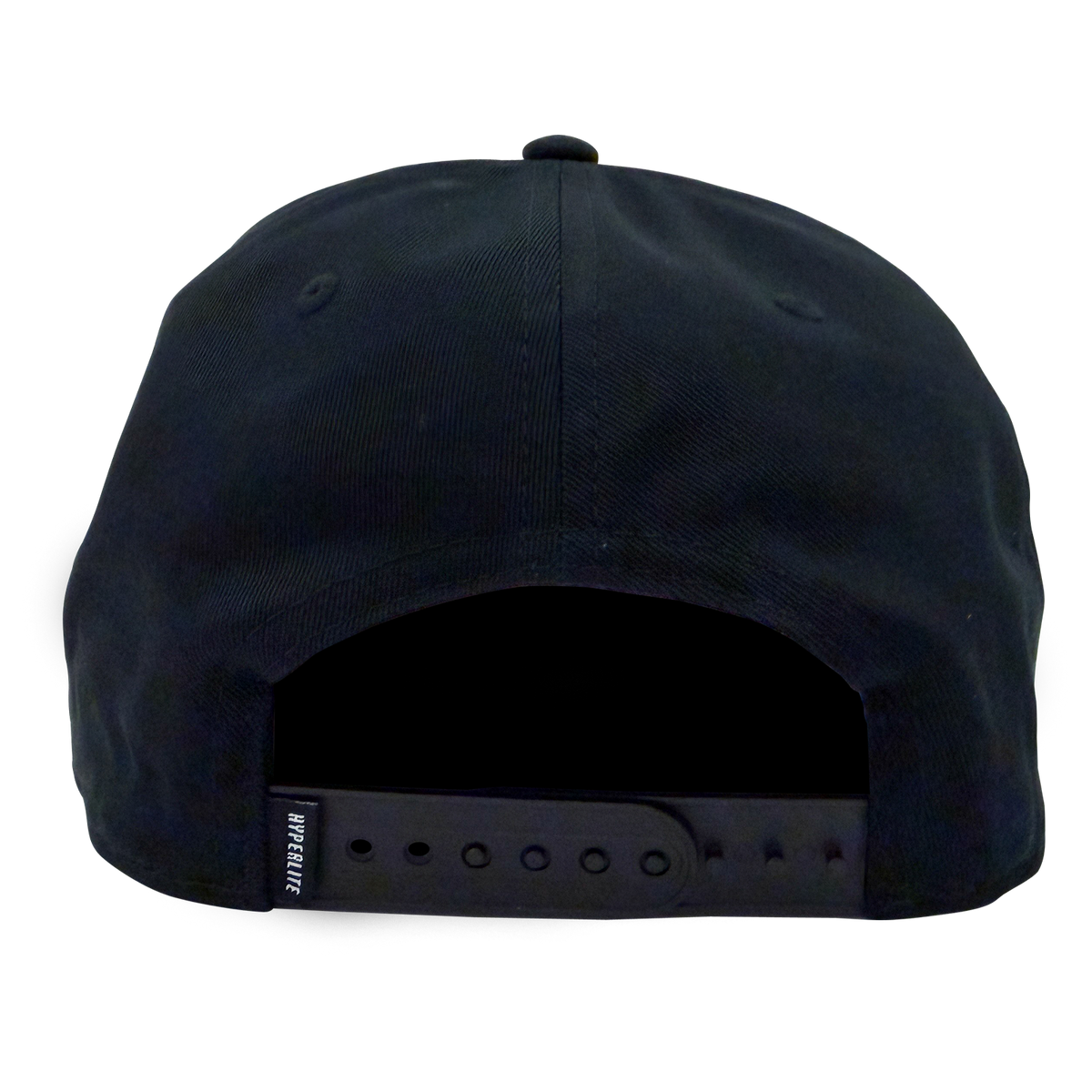 Back view of the Lo-Rise Hat with black snapback closure and small woven tag.