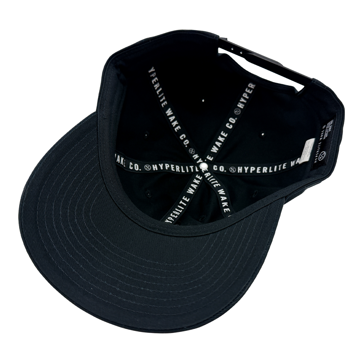 Inside view of the Lo-Rise Hat showing black interior panels and branded taping.
