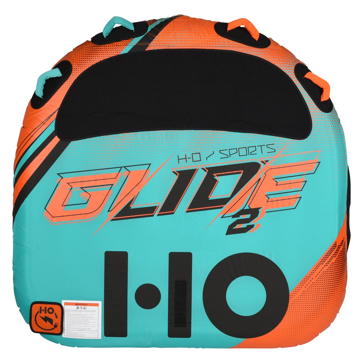 Front view of Glide 2 Tube in teal and orange with black pad and bold logo design.
