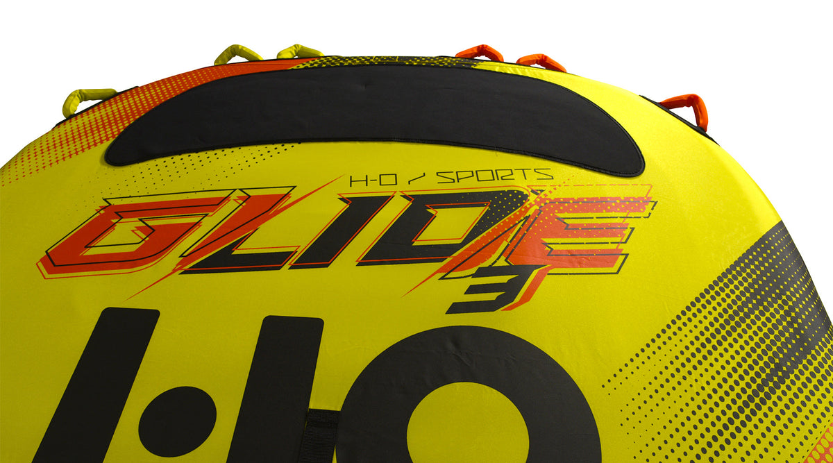 Top detail view of Glide 3 Tube with black pad and red GLIDE 3 lettering.