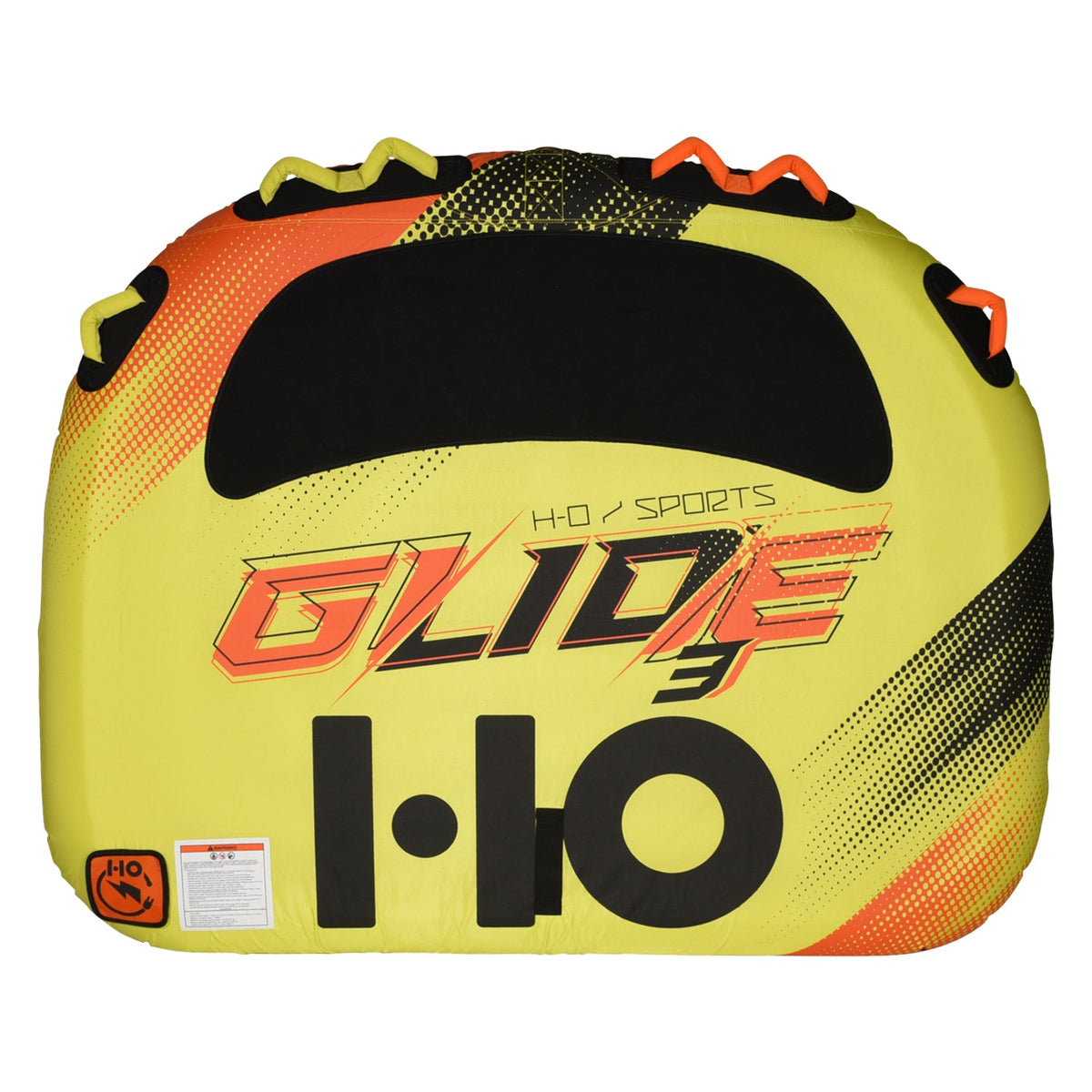 Front view of Glide 3 Tube in yellow with black traction pad and orange accents.
