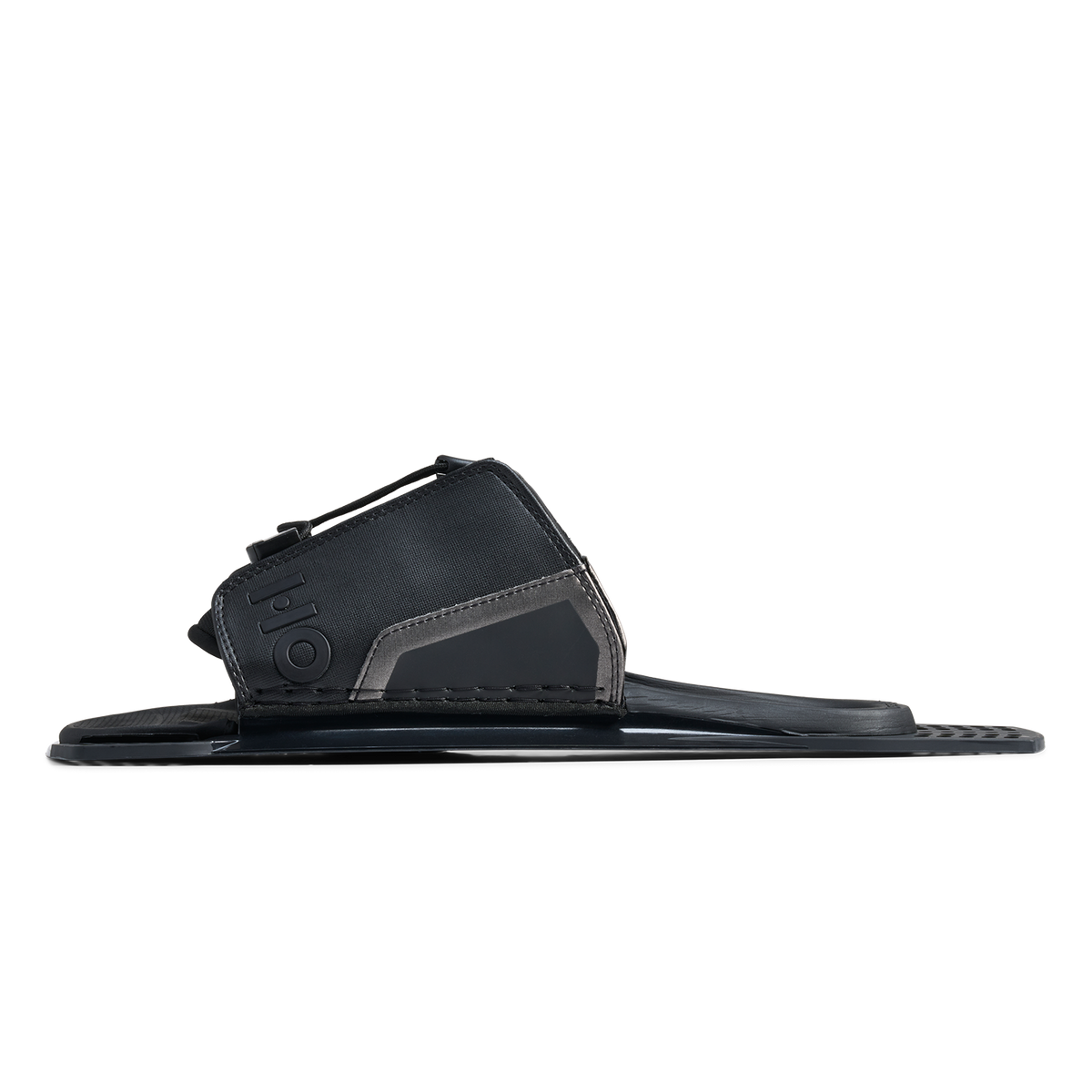 Side view of Stance UltraLite Adjustable Rear Toe Plate in black and gray.