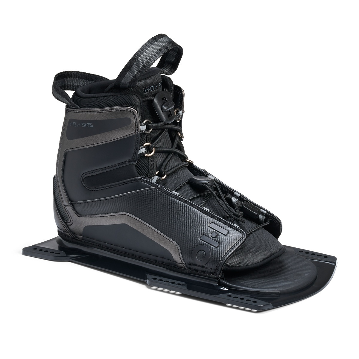 Angled view of Stance UltraLite Front Boot in black with lace-up design and reinforced panels.