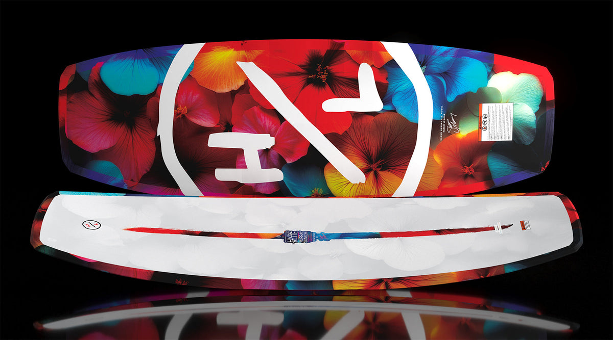 Side-by-side top and base view of Murray Jr. Girls wakeboard.