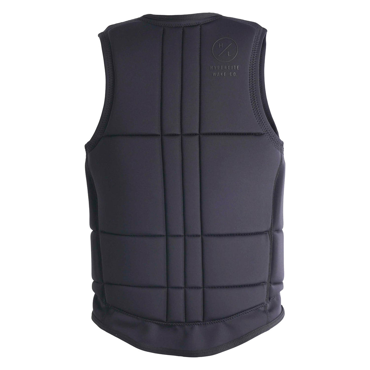 Back view of Talos Jacket showing clean black paneling with subtle HL Wake Co. logo near collar.