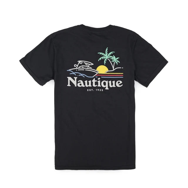 Nautique Neon Lights SS Pocket Tee - Black