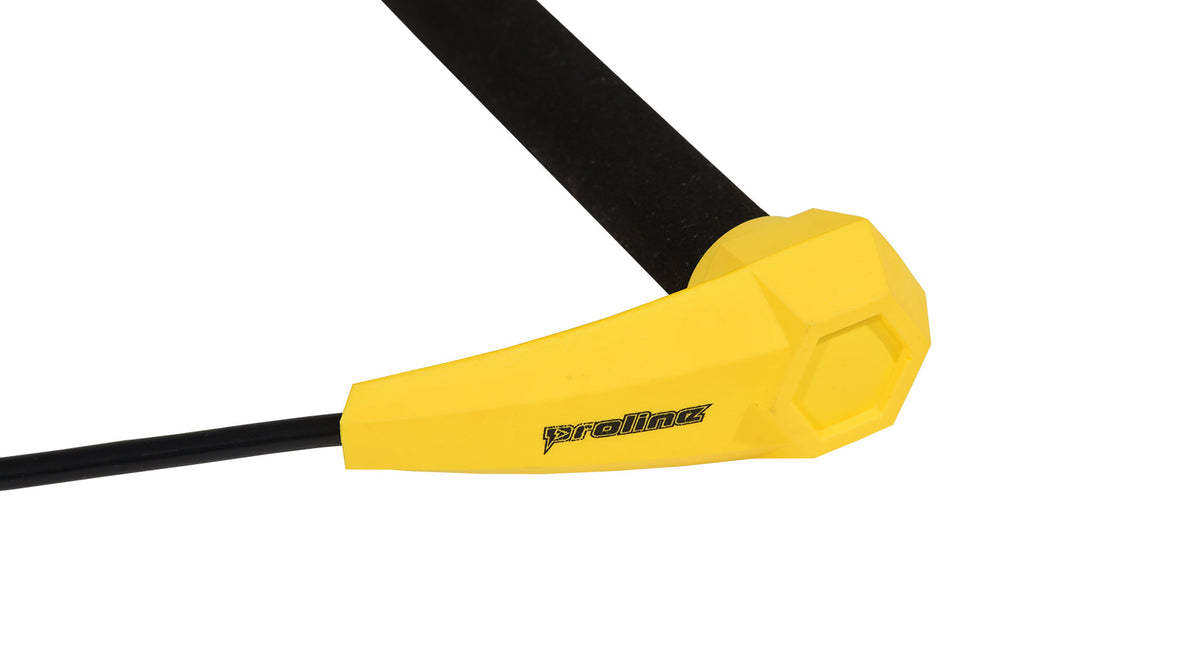 Close-up of yellow Torq Handle end showing Proline logo and textured black grip.