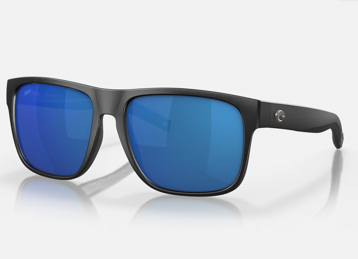Costa Spearo Xl Matte Black Tortoise W/ Blue Mirror 580G