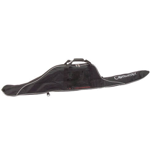 Team Slalom Cover, black slalom ski cover with white piping, a mesh panel, and a carrying handle.