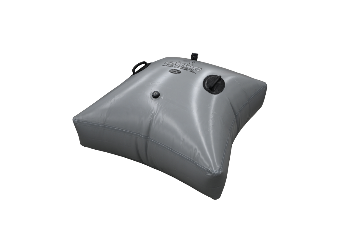 Floor FatSac 500 lbs. (W700-500): Gray, rectangular with black valves.