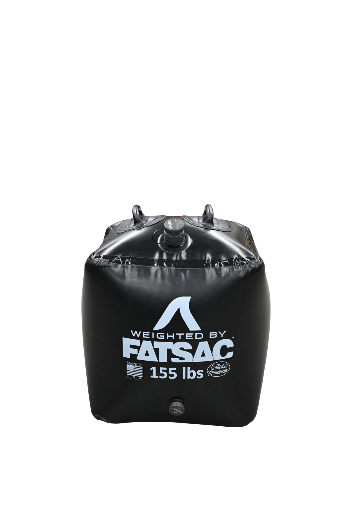 Black weighted Tube Sac with Fat Brick 155 lbs. (W702) printed on front.