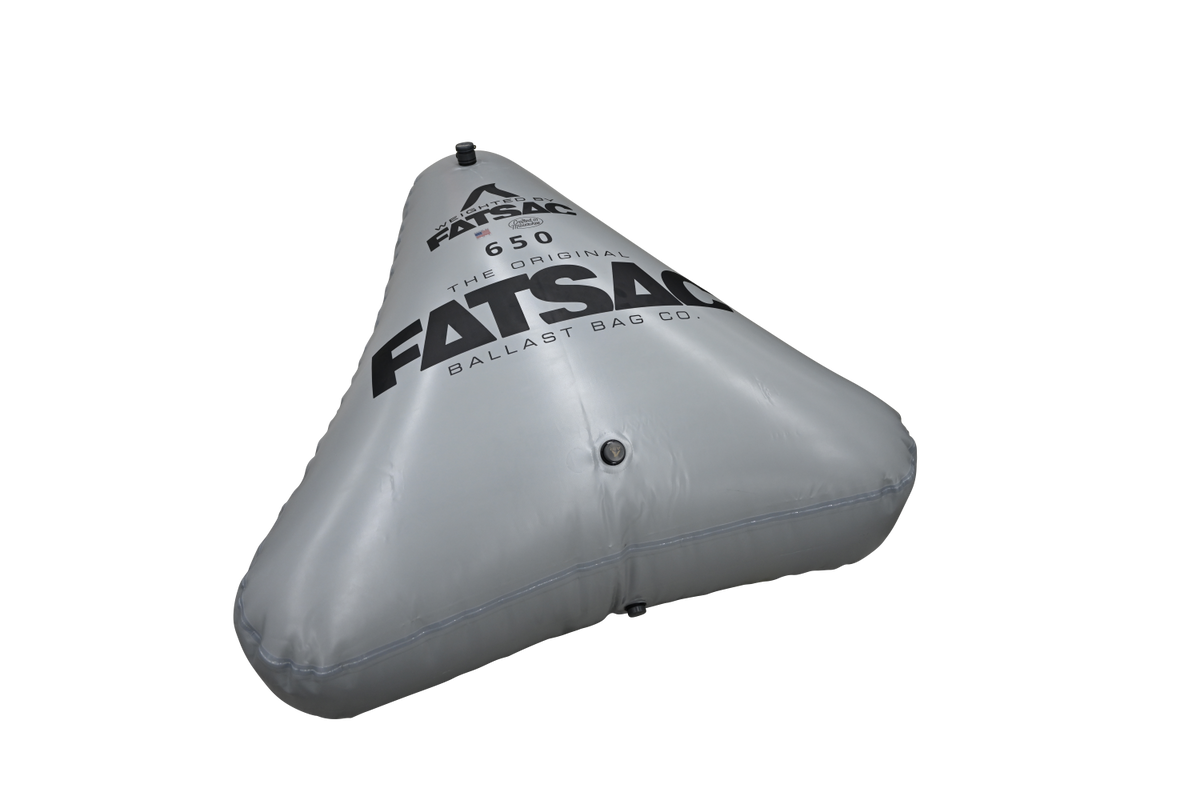 Grey 650 lbs. Open Bow Triangle W706 with black FATSAC logo, ideal for wakesurfing.