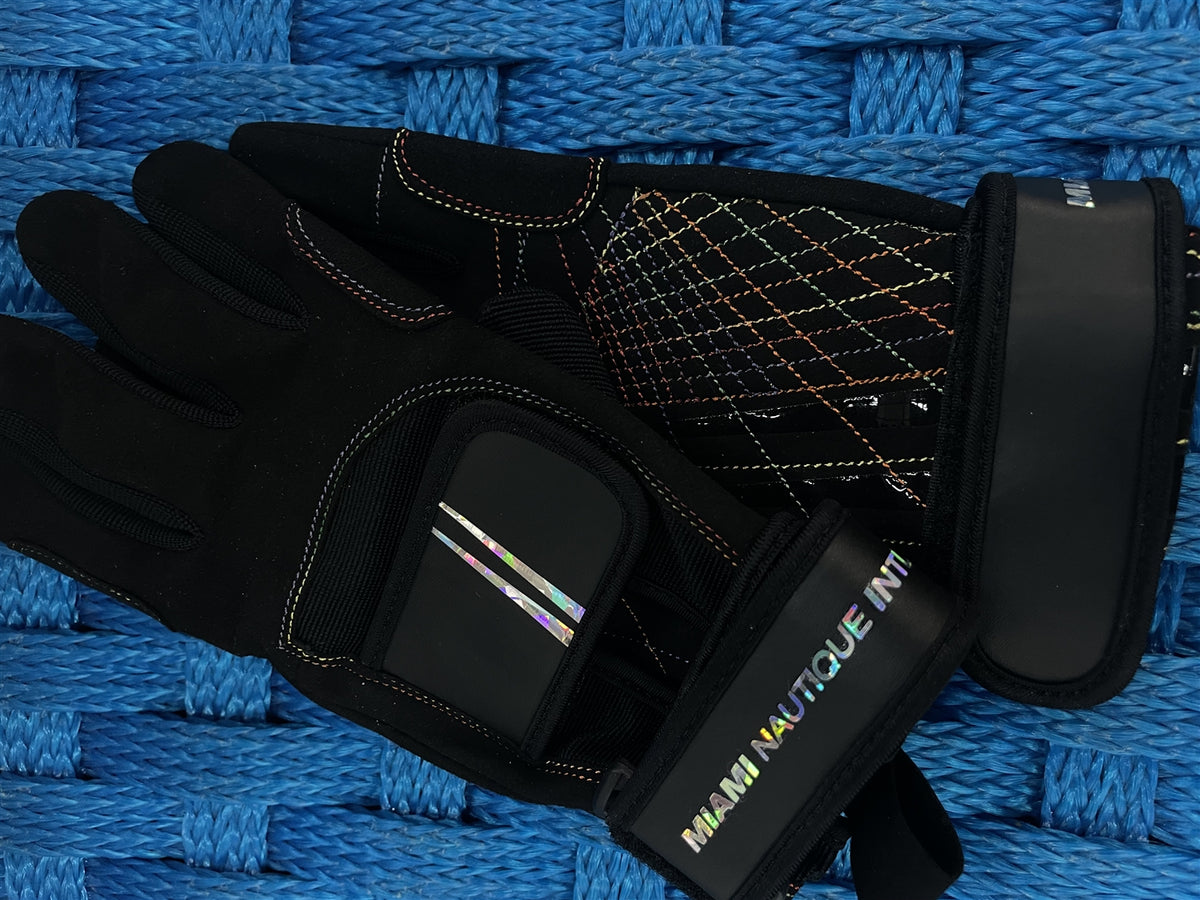 Miami Nautique Limited Edition - Minimal Multicolored Stitching Ski Gloves