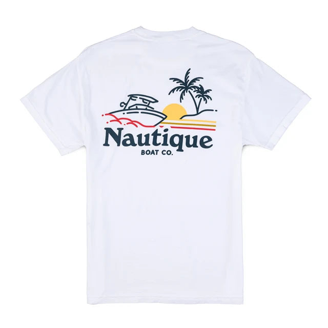 Nautique Neon Lights SS Pocket Tee - White
