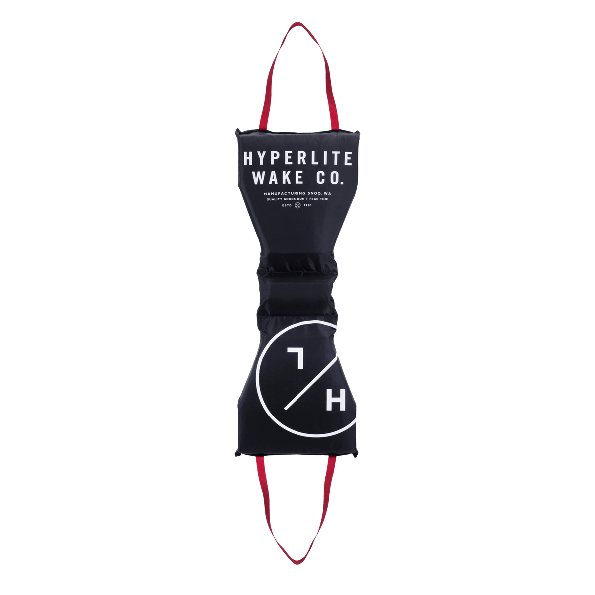HL Cove Cushion Black board bag with red straps by Hyperlite Wake Co.