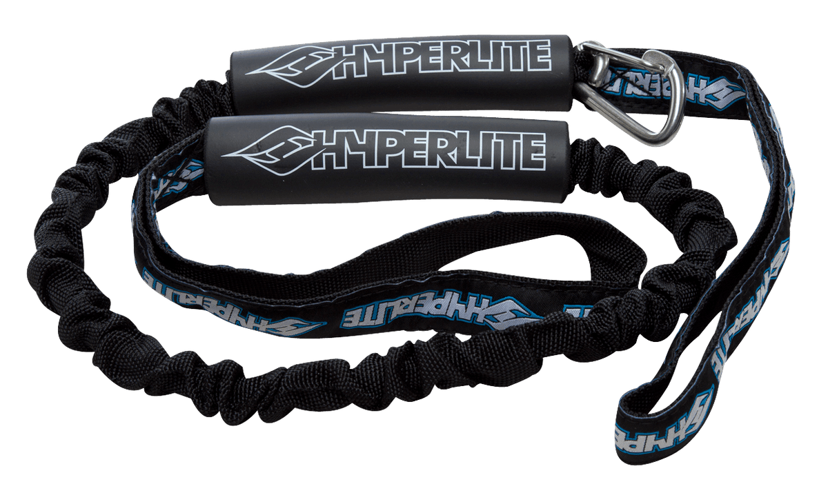 Black Webbing Dock Tie with handles, carabiner, and coiled rope for vessel securing.