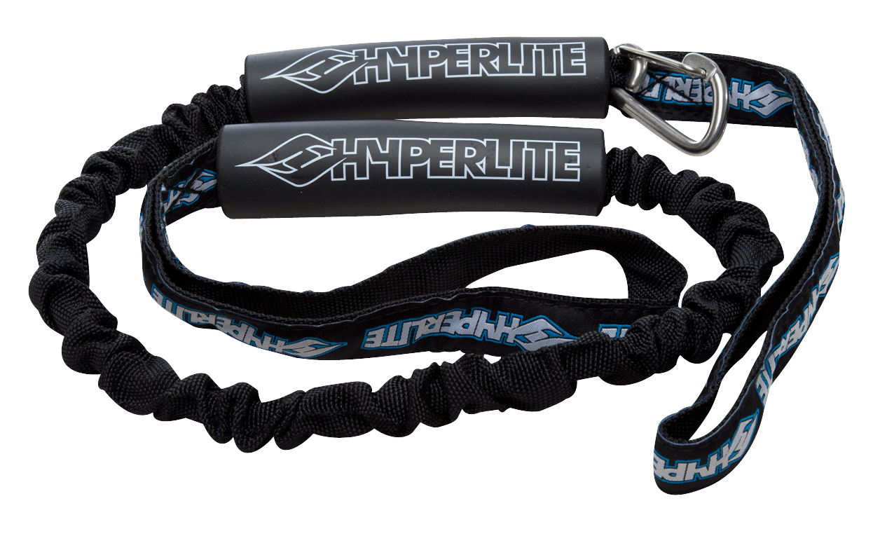 Black Webbing Dock Tie with handles, carabiner, and coiled rope for vessel securing.