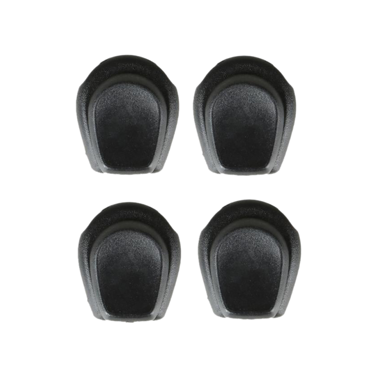 Four black Lace Locks, oval-shaped, arranged in a square as replacement parts.