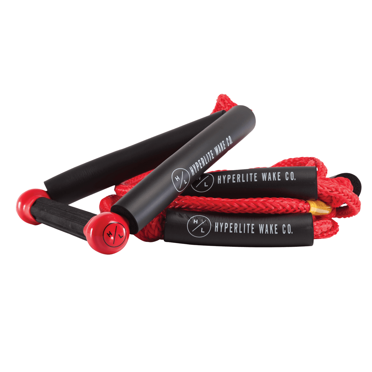 25 Surf Rope w/ Handle - Red, featuring a braided red line and wakeboarding handle.
