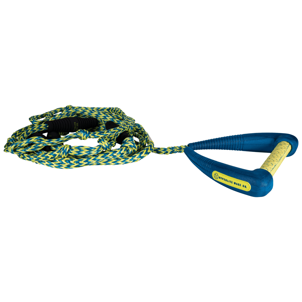 25 Pro Surf Rope with Blue Handle & Coiled Yellow Design.