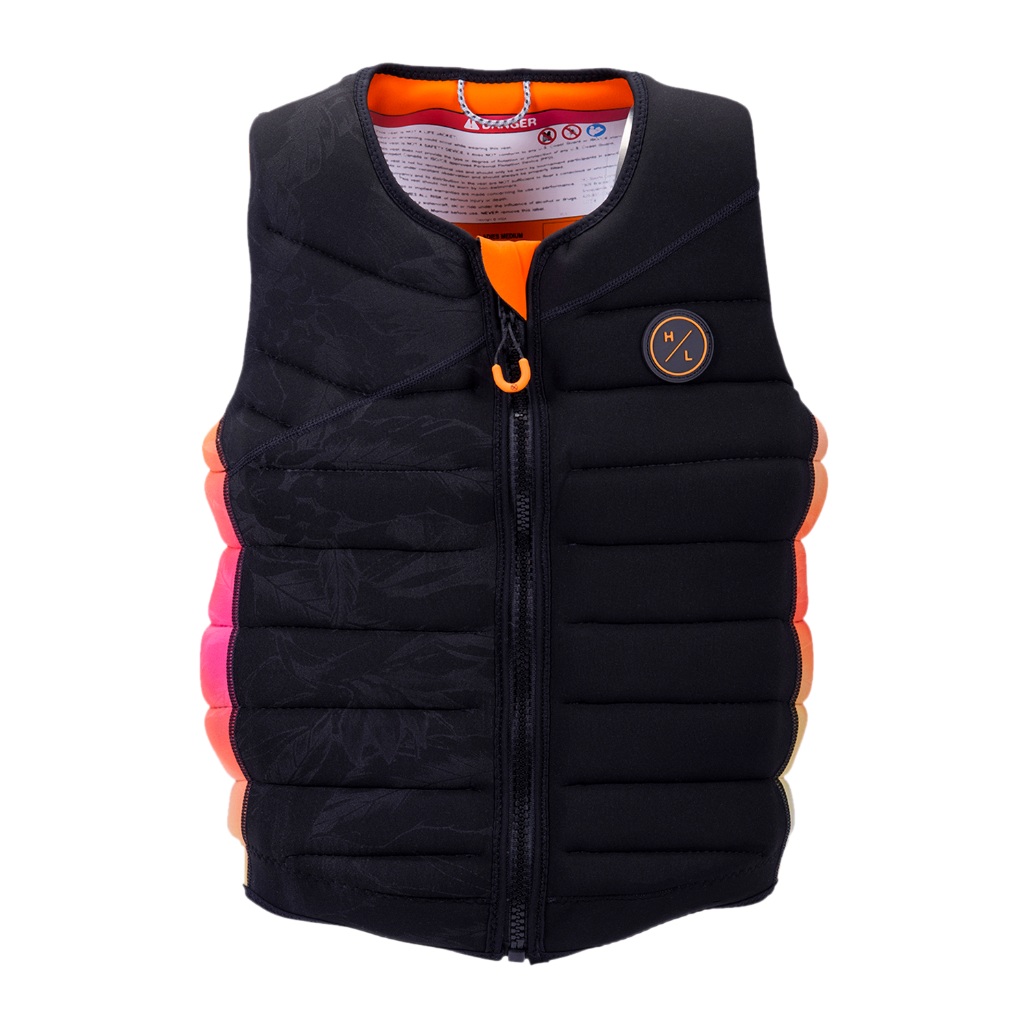 Cadence Jacket life vest has front zipper, circular logo, and ensures maximum mobility.
