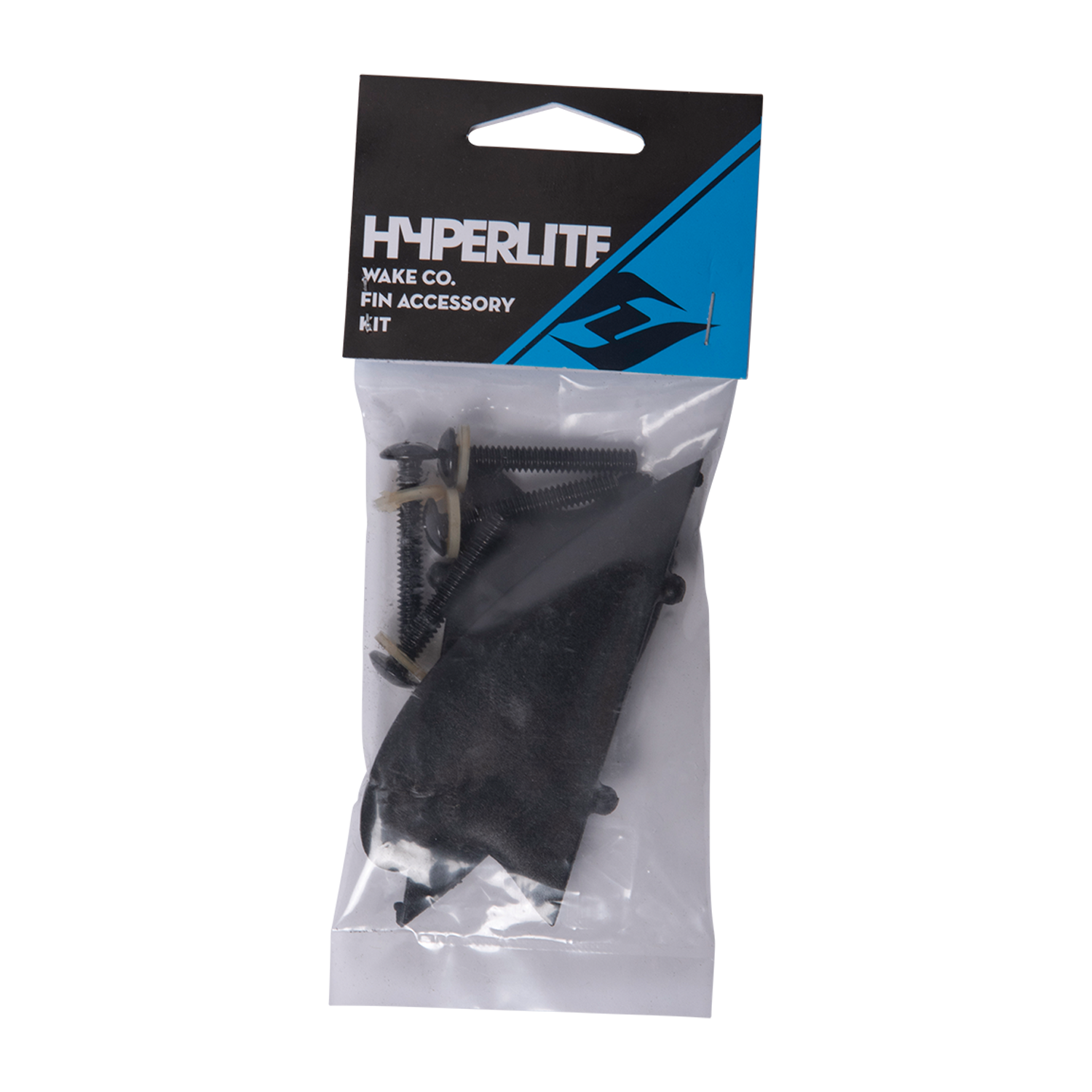 Hyperlite wakeboard kit with screws and a 1.5 Fish Fin - 2 Pack replacement fin.