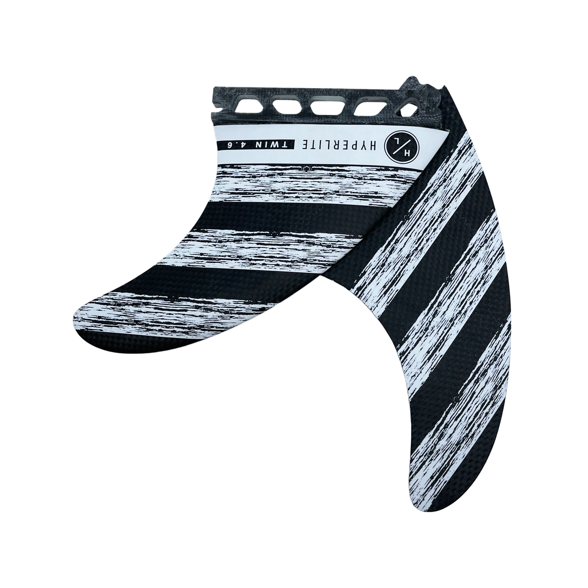 Black & white 4.6 Carbon Twin Fin - Pair for powerful turns with carbon construction.