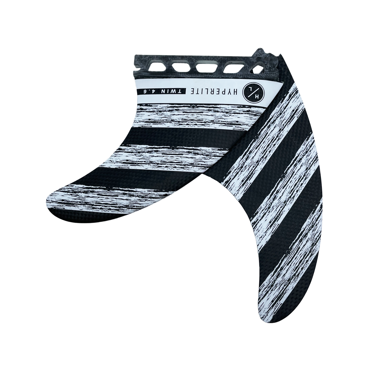 Black & white 4.6 Carbon Twin Fin - Pair for powerful turns with carbon construction.