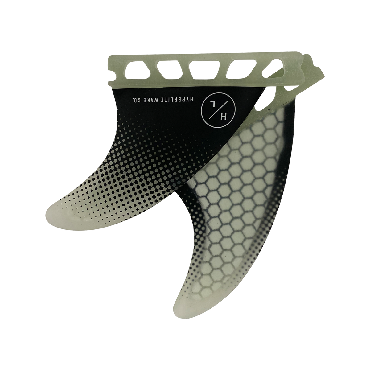 3.5 Flux Surf Fin Set w/Key - Pair: 2 black fins with honeycomb pattern offer a looser feel.