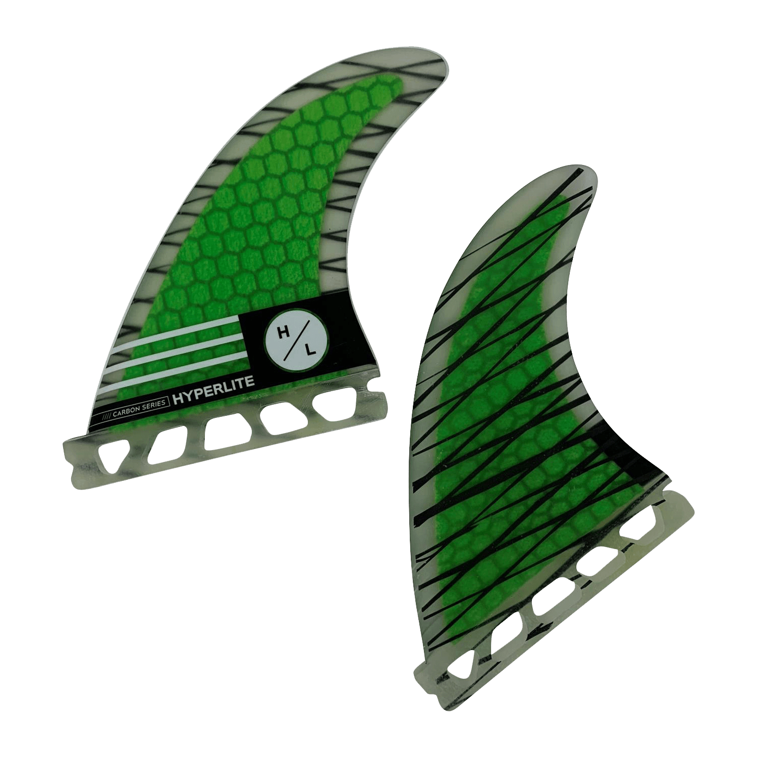 Green/black striped fins with hex pattern, RTM build, and Hyperlite text.