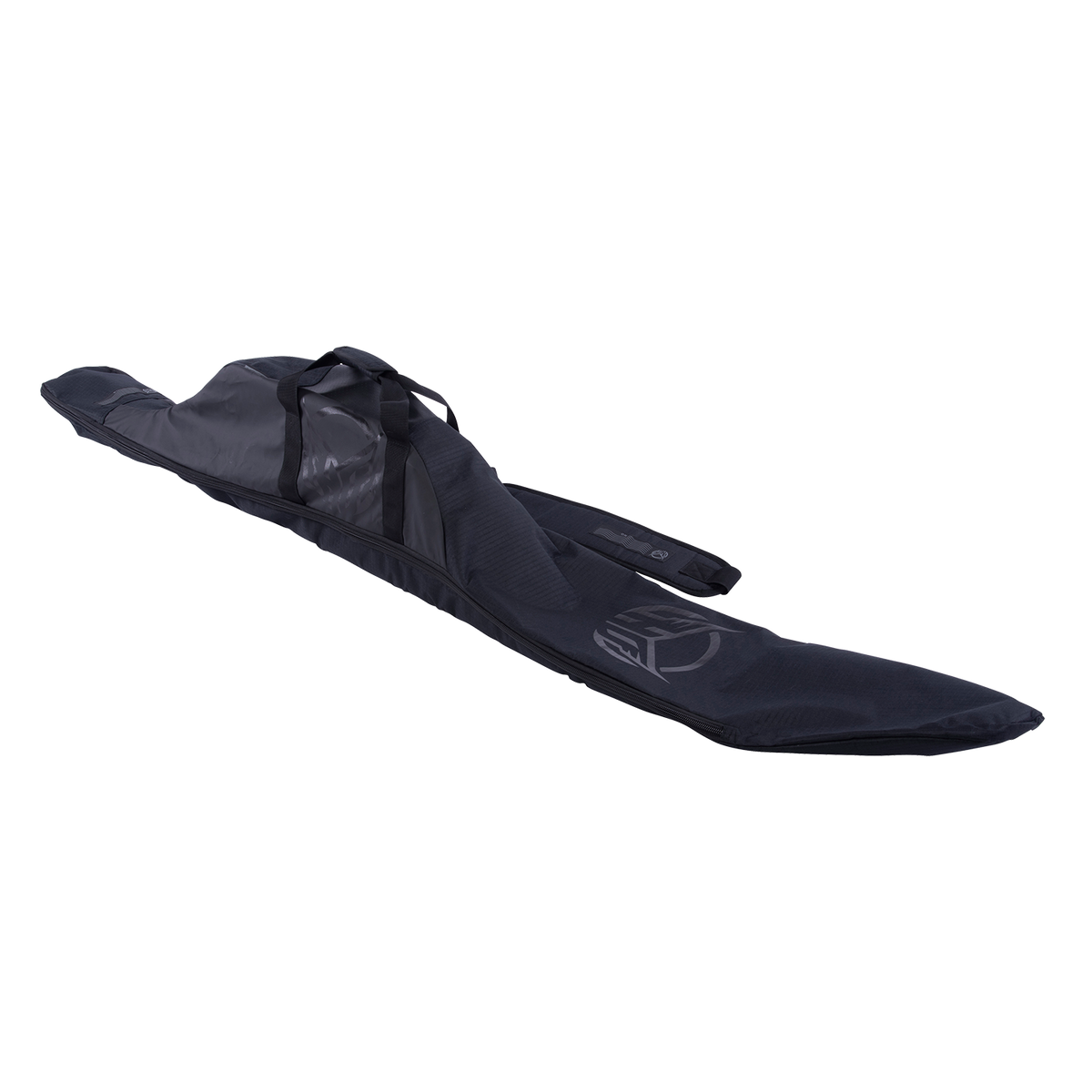 Perspective view of the Universal Slalom Bag - Black, showcasing its zippered closure and sturdy design.