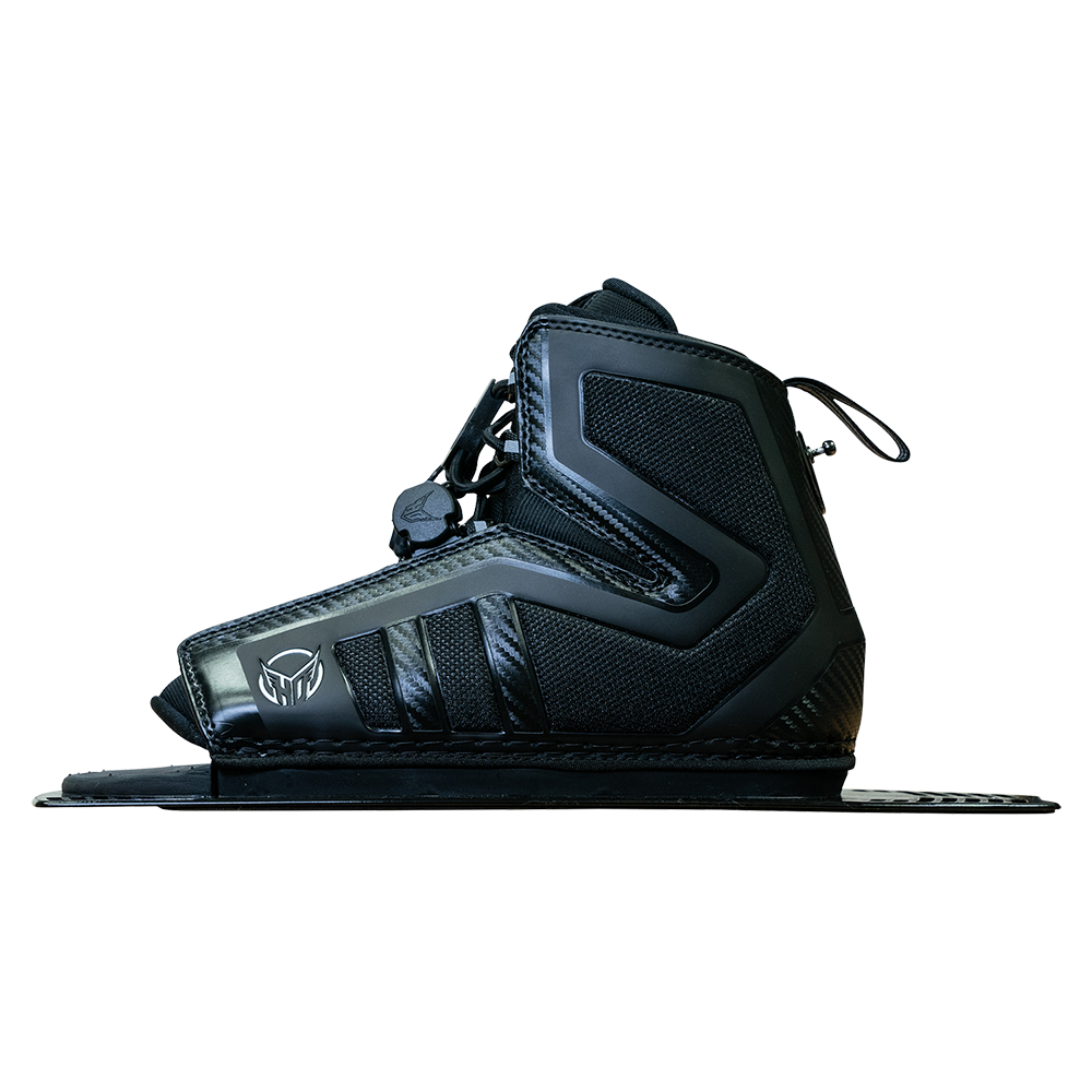 Opposite side view of the Stance 130 Rear in black, with structured panels, lace-up closure, and reinforced ankle support.