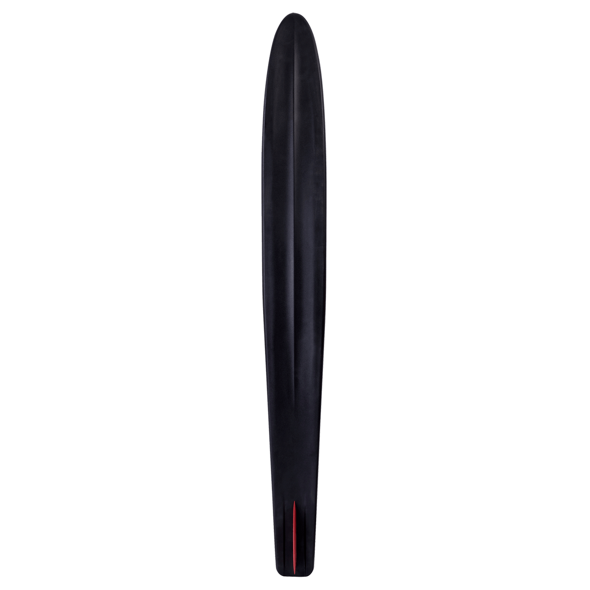 Bottom view of a single Blast Combo waterski, displaying its black base and a rear fin.